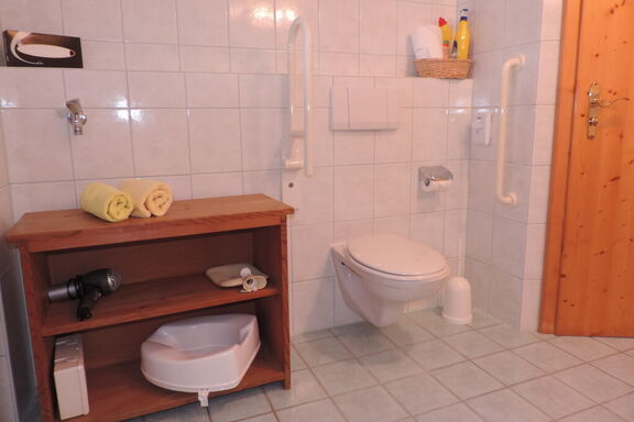 WC mit Haltegriffen und Sitzerhöhung WC mit Haltegriffen und Sitzerhöhung